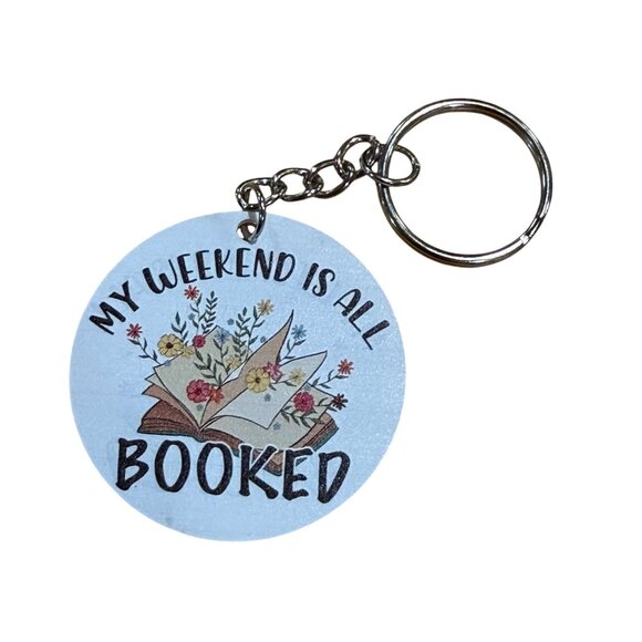 Unbranded Accessories - My Weekend Is All Booked Keychain New Readers Book Floral Flowers Gift